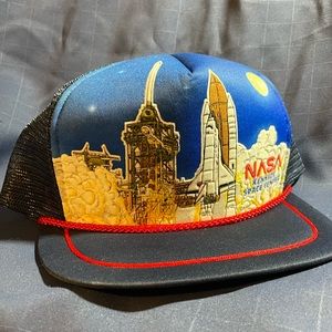 VTG Kandi Tops NASA Kennedy Space Center snap-back trucker hat liftoff design